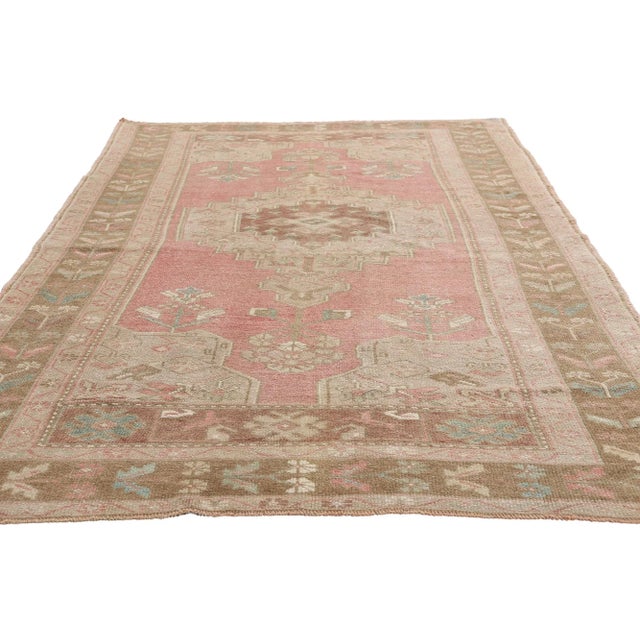 Tribal Vintage Turkish Oushak Rug, 04'06 X 08'06 For Sale - Image 3 of 10