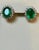 Approximately 4 Carat Oval Shape Natural Emerald Each or 8 ct total Emerald & Diamond Post Back Earrings 14 Karat White...