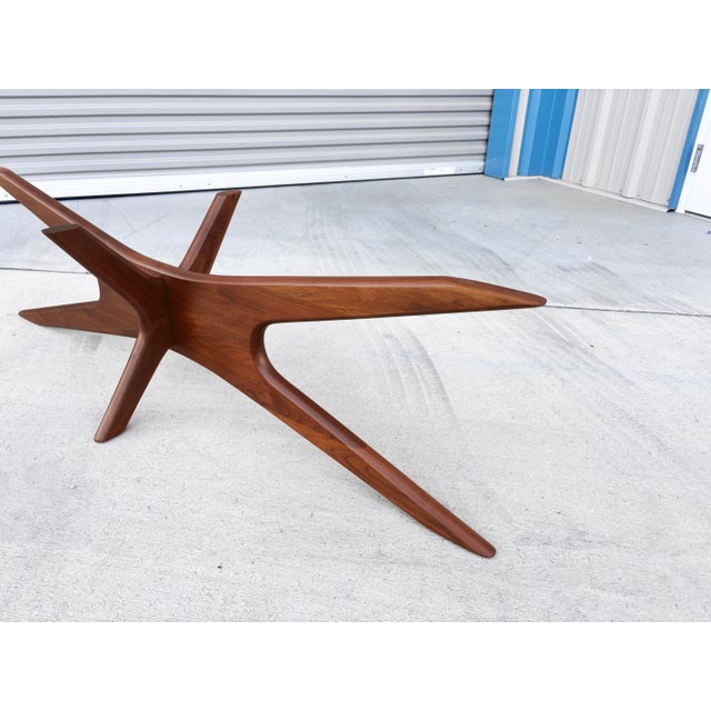 1960s Mid-Century Walnut and Glass "Jacks" Coffee Table by Adrian Pearsall For Sale - Image 12 of 13