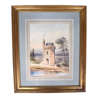 Castle Folly 1859 Watercolour For Sale