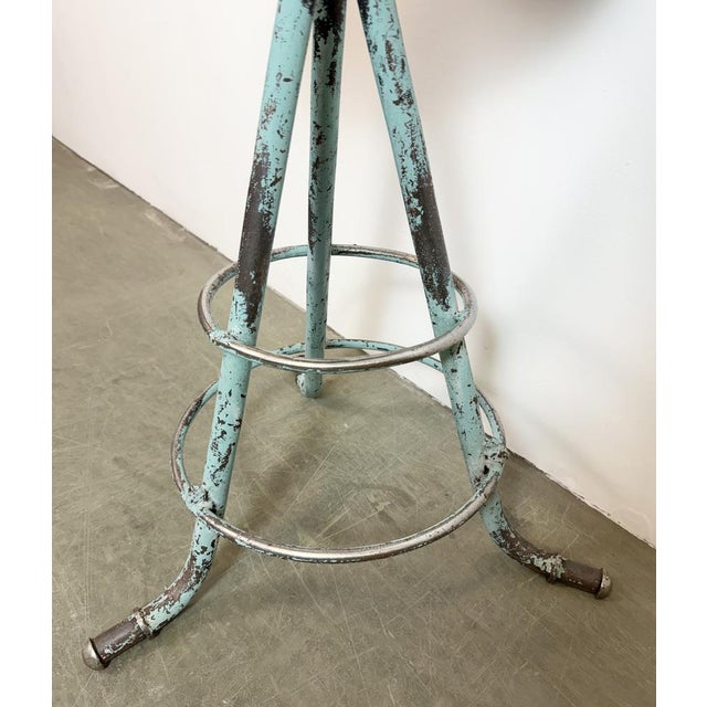 Industrial Green Workshop Stool, 1960s For Sale - Image 10 of 18