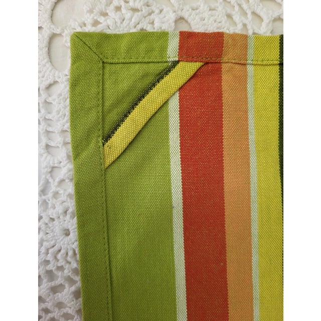 Crate & Barrel Crate & Barrel Hand Embroidered Cotton Striped Lobster Tea Towel For Sale - Image 4 of 9