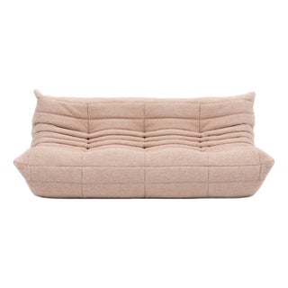 Vintage Ligne Roset Togo 3-Seater in Oat Mélange Bouclé - Restored & Authentic For Sale