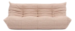 Vintage Ligne Roset Togo 3-Seater in Oat Mélange Bouclé - Restored & Authentic