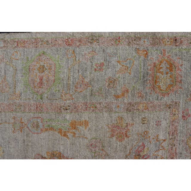 Elegant Angora Turkish Oushak Rug in Soft Pastel Shades by Keivan Woven Arts 9'3 X 12'3 For Sale - Image 10 of 12
