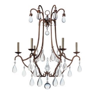 Dennis and Leen Formations French Crystal Primitive Chandelier For Sale
