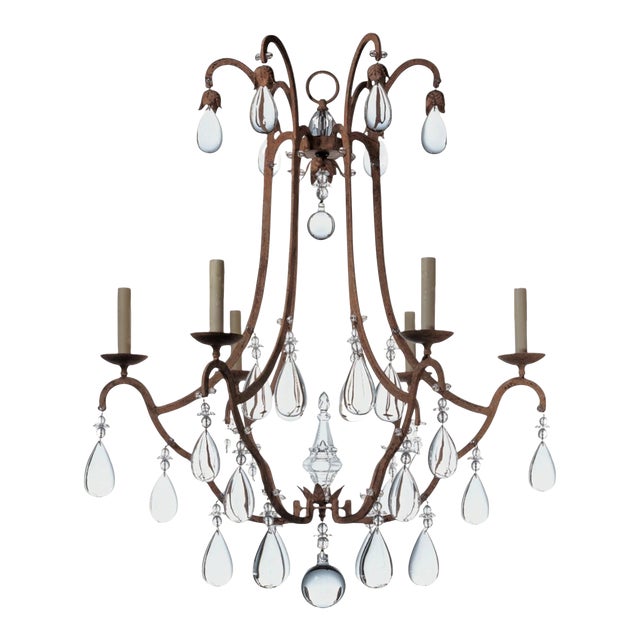 Dennis and Leen Formations French Crystal Primitive Chandelier For Sale