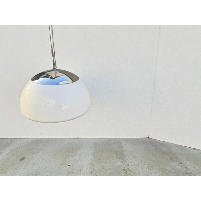 Silver Mid-Century Arch Floor Lamp in Chrome and White from Gebrüder Cosack, 1970s For Sale - Image 8 of 18