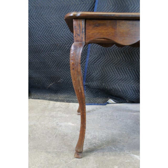 Late 19th Century Antique French Provincial Primitive Farmhouse Country Oak Side Table For Sale - Image 10 of 12