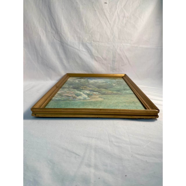 Green 1940s Vintage, English, Framed Original, Watercolor, "The Garden", Kent For Sale - Image 8 of 8