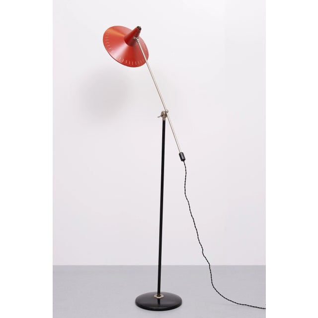 Red Floor Lamp by Wim Rietveld, Holland, 1960s For Sale - Image 8 of 11