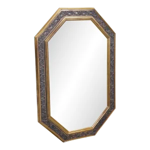 J.A. Olson Company Octagonal Gilt Acanthus Foliate Wall Vanity Mirror