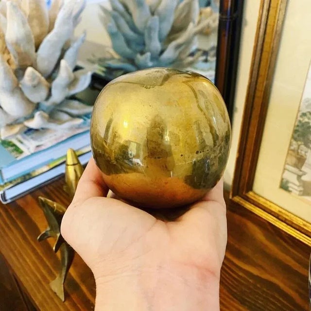 Metal Mid-Century Brass Sphere on Sculptural Dolphin Stand For Sale - Image 7 of 8