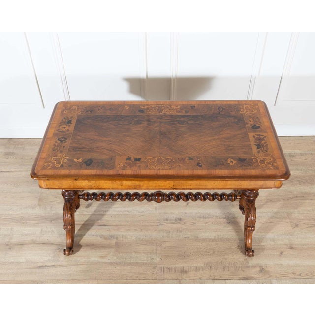 Lombardy Rectangular Table in Walnut and Precious Wood Marquetry, Italy, 19th Ce For Sale - Image 9 of 16