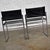 Black Vintage Chrome & Black Vinyl Faux Leather Sling Director’s Chairs Straight Legs, a Pair For Sale - Image 8 of 13