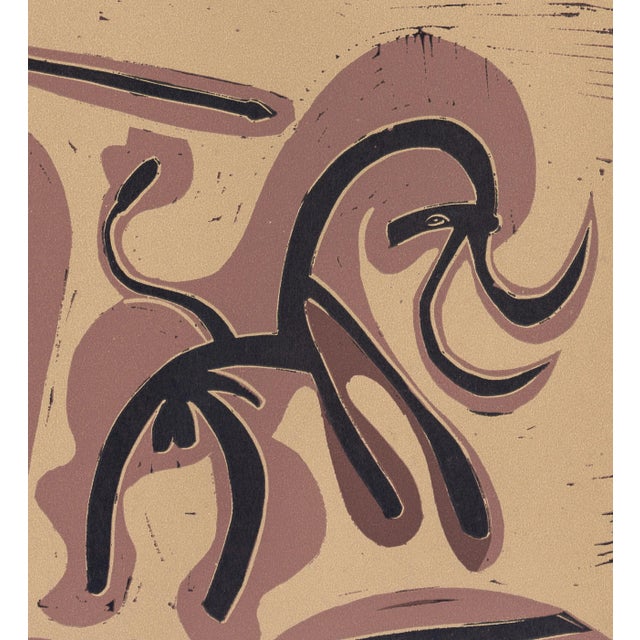 Pablo Picasso 1962 Pablo Picasso Linocut Engraving "Picador and Bull" For Sale - Image 4 of 9