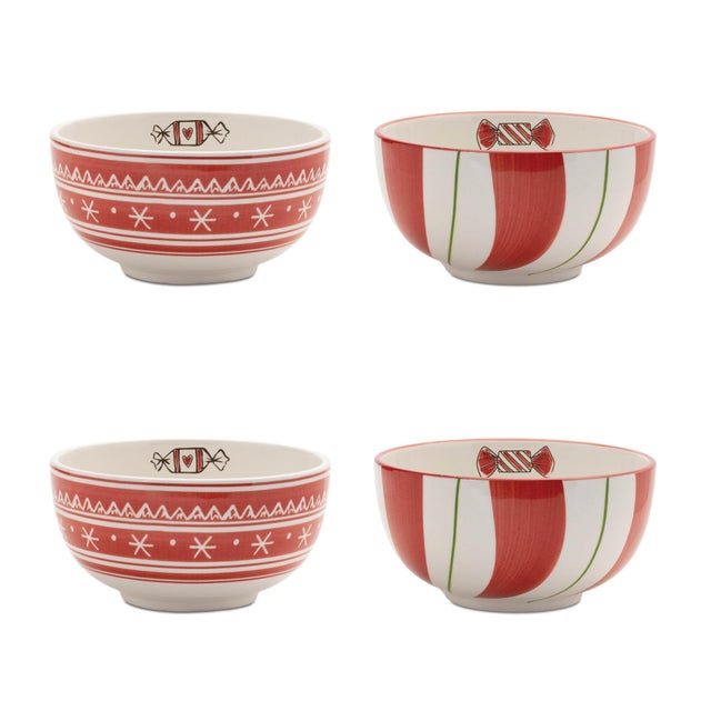 Kenneth Ludwig Chicago Ceramic Santa Candy Bowl (Set of 4) For Sale - Image 4 of 4