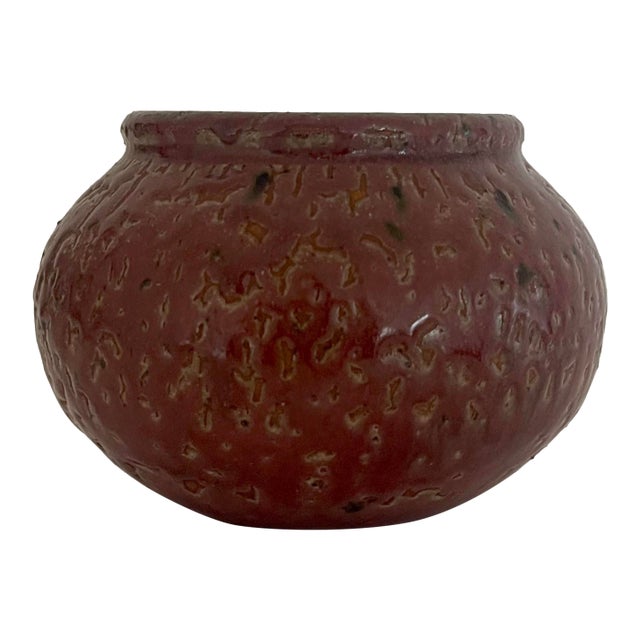 Mauve Glazed Ceramic Vessel For Sale