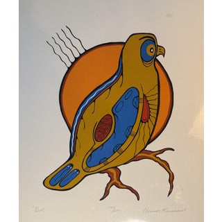 "Owl" - 1970s Eleanor Kanasawe Signed Art Print For Sale