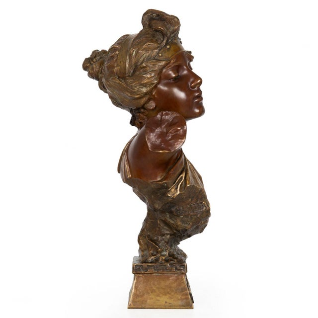 Emmanuel Villanis Emmanuel Villanis Bronze Sculpture Bust of Thais For Sale - Image 4 of 17