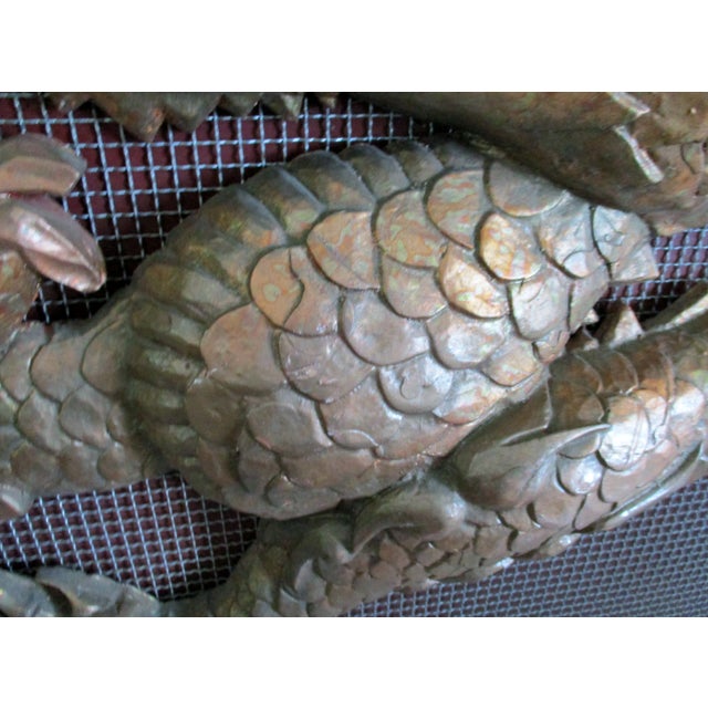 1980s Vintage Large Chinese Cheerful Dragon Relief Sculpture Plaque Movie Prop 10 Feet Long For Sale - Image 9 of 13