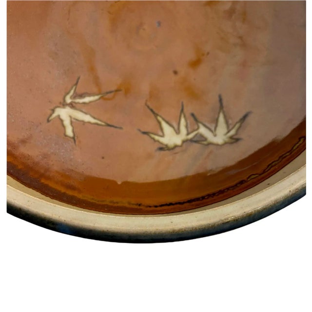 Brown Mid Century Pottery Ceramic Bowl Signed For Sale - Image 8 of 11