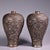 Late 20th Century Pair of Vintage Silver-Toned Bronze Vases - Repoussé Floral Motif, Meiping Form For Sale - Image 5 of 9