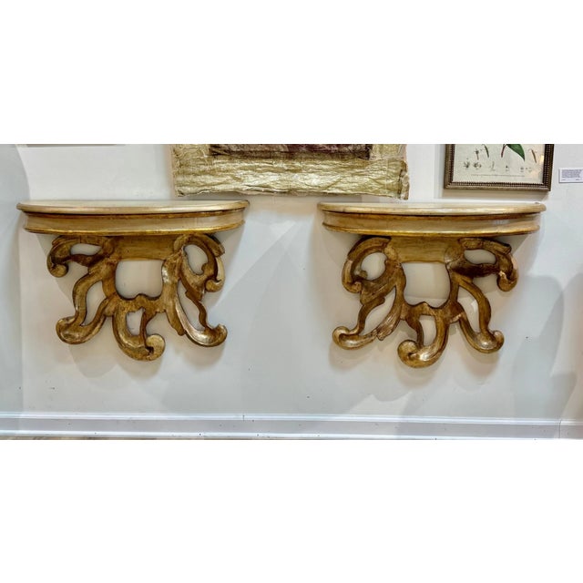 Pair of Fine 18th Century Italian Carved Console Tables For Sale - Image 6 of 8