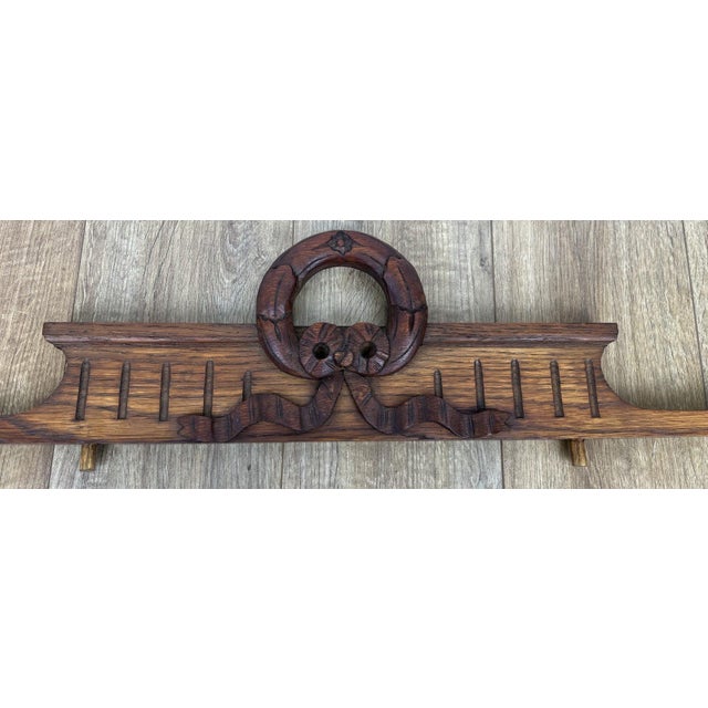 French Oak Carved Decorative Furniture Crest For Sale - Image 3 of 3