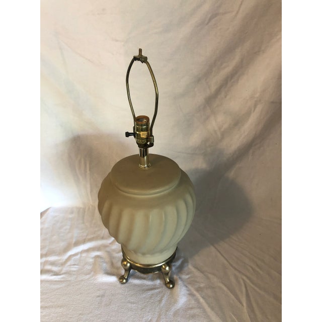 Fine Art Lamps 1982 Fine Art Lamps of Miami Green Ceramic Table Lamp For Sale - Image 4 of 6