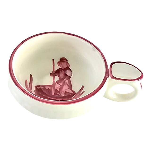 Longchamp Facon Main France Red White Wine Maker Condiment Thumb Bowl 4.75" For Sale