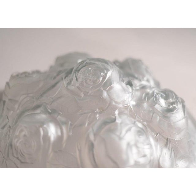 1930s Moulded Glass Hanging Lamp with Floral Design, 1930s For Sale - Image 5 of 8