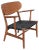 CH-22 Chair in Walnut with Black Braided Leather Seat by Hans J Wegner For Sale