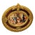 The Gilded Salon – Oval Victorian Genre Painting With Burgundy Velvet & Ornate Gold Leaf Frame For Sale