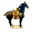 Antique look Tang style horse statue in a rare color combination with blue as the primary color. Cast in terra cotta with...