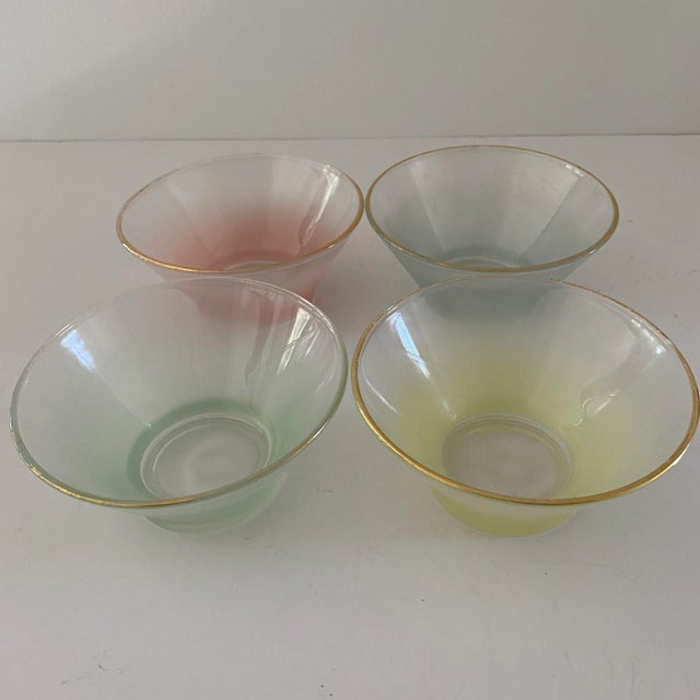 Vintage 1960s Blendo Frosted Pastel Glass Serving Bowls - Set of 4 For Sale - Image 9 of 10