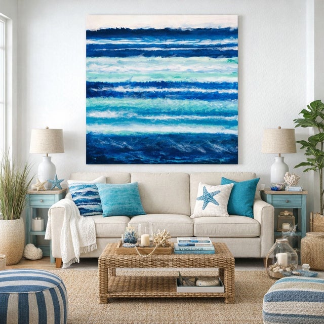 Artwork details: This listing is for a 40 x 40 inch acrylic on canvas painting, with a certificate of authentication. The...