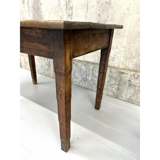 Vintage Rustic Oak Bistro Table, 1930s For Sale - Image 3 of 10