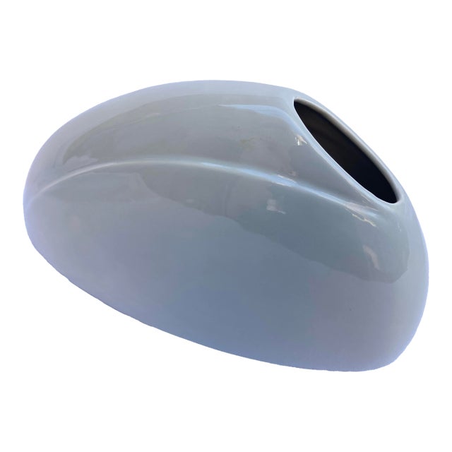 1980s Art Deco Revival Royal Haeger Gray Vase For Sale