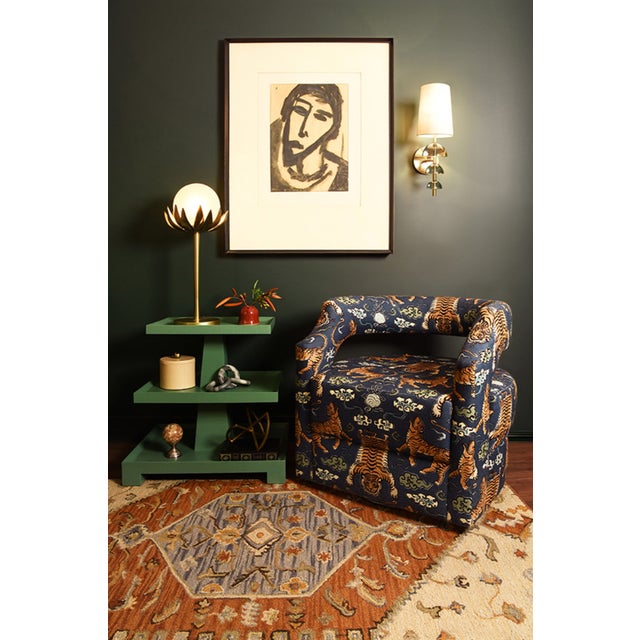 Matthew Izzo Home Moxie Glass Globe Brass Palm Leaf Table Lamp For Sale In New York - Image 6 of 6