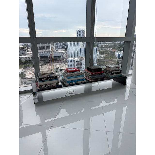 Custom Commissioned Distressed Steel Waterfall Low Table / Bench — Germany — 70" L X 15.5" D X 8" H For Sale In Miami - Image 6 of 11