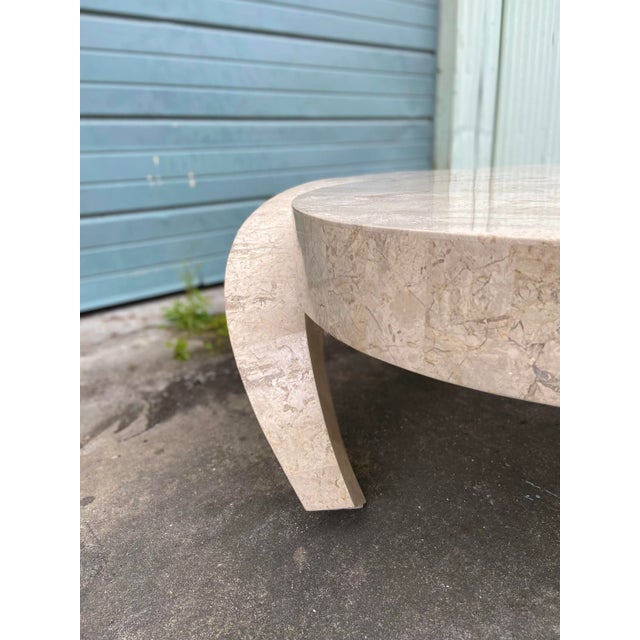 Off-white Late 20th Century Modern Tessellated Stone ‘Hurricane’ Coffee Table For Sale - Image 8 of 12