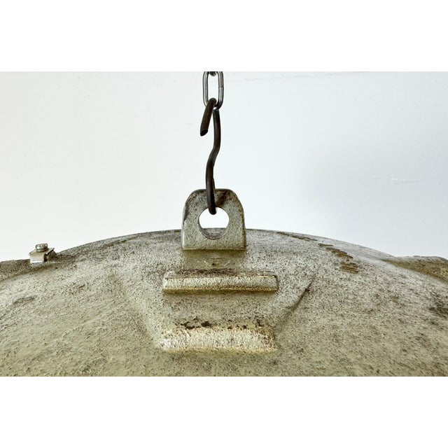 Metal Industrial Cast Iron Cage Pendant Light, 1960s For Sale - Image 7 of 14