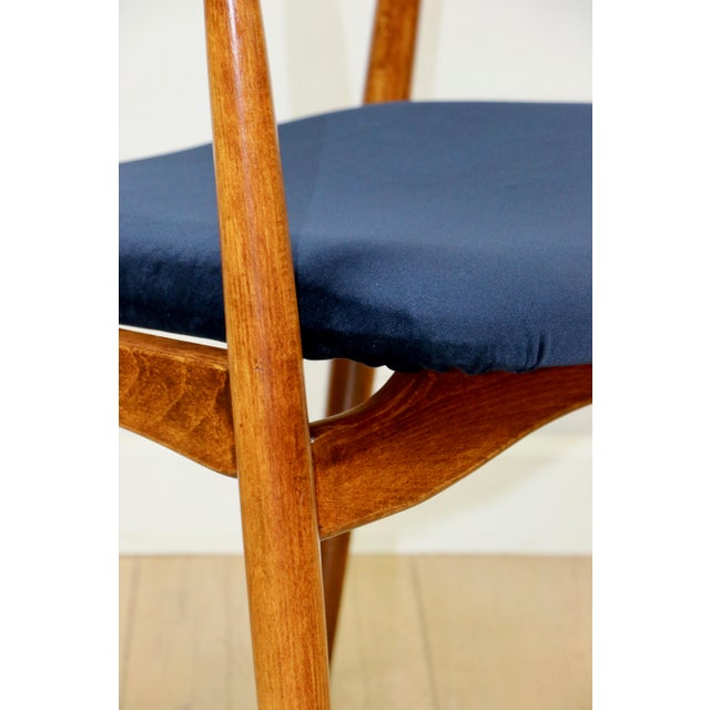 Vintage Danish Office Armchair in Navy Blue, 1970s For Sale - Image 10 of 11