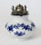 Vintage German Blue and White Porcelain Kerosene Oil Lamp For Sale - Image 4 of 11