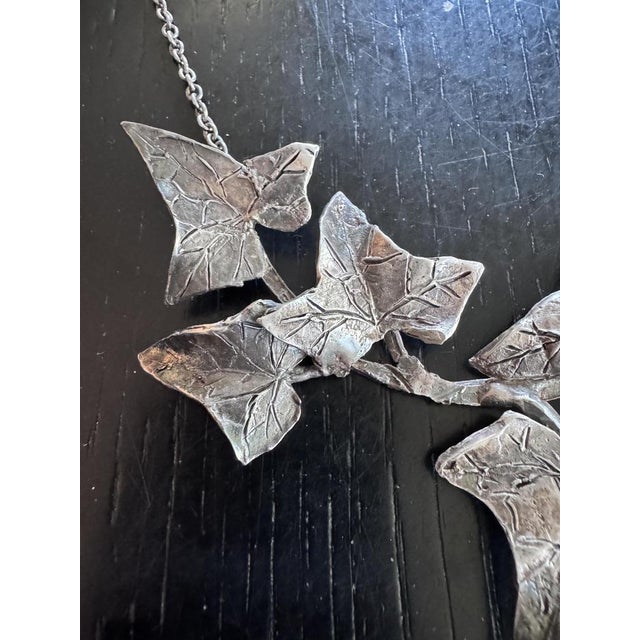Vintage Ivy Necklace in Silvered Bronze by Colette Marchal Simon, 1990s For Sale - Image 4 of 7