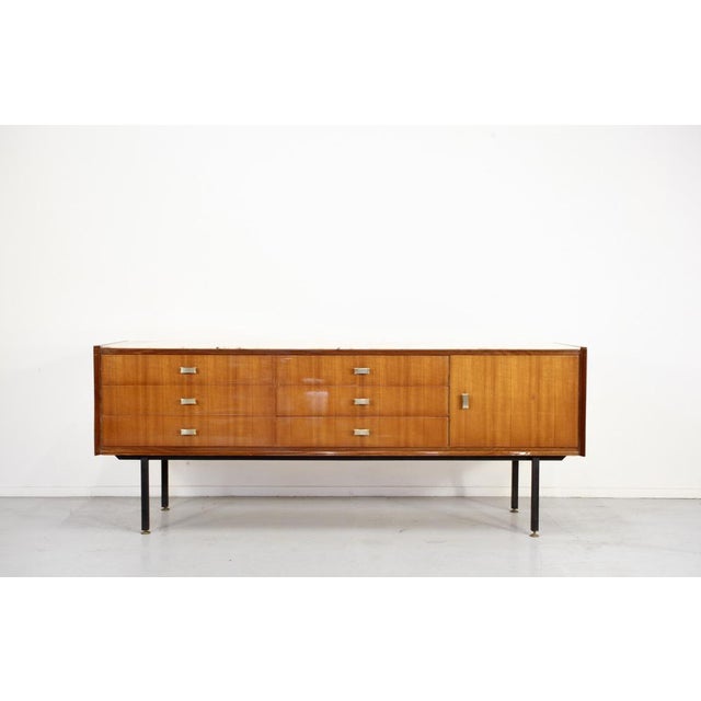 Italian Teak, Carrara Marble and Brass Sideboard from Cantu, 1960s For Sale - Image 12 of 12