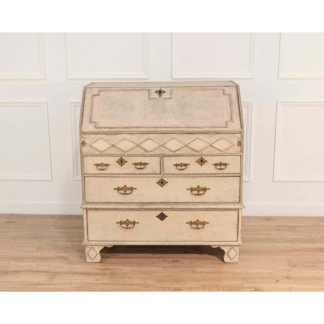 This 19th-century Scandinavian bureau exemplifies the refined craftsmanship and decorative restraint characteristic of...