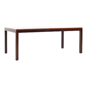 Century Furniture Mid Century Burlwood and Glass Expanding Dining Table With 2 Leaves