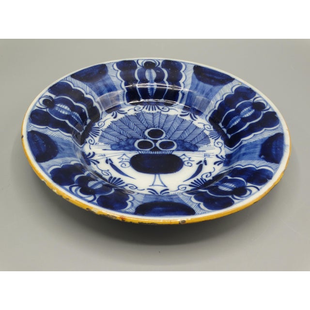 Mid-Century Modern 18th-Century Delft Peacock Plate Maker's Mark For Sale - Image 3 of 10
